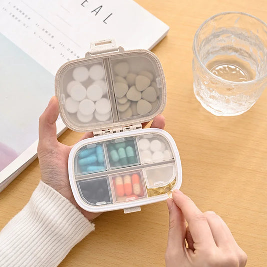 8 Grids Organizer Container For Tablets Travel Pill Box
