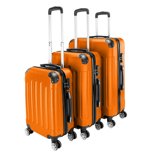 Sunrise 3-Piece Spinner Luggage Set Case 20" / 24" / 28" Orange